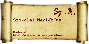 Szokolai Marióra névjegykártya
