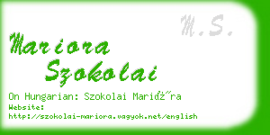mariora szokolai business card